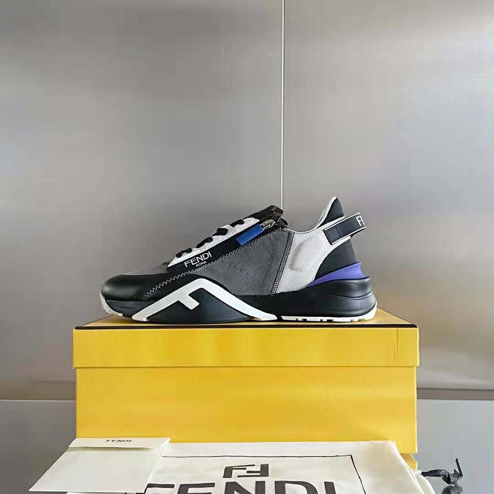 GIÀY FENDI Men Flow Suede Low-Tops-Navy