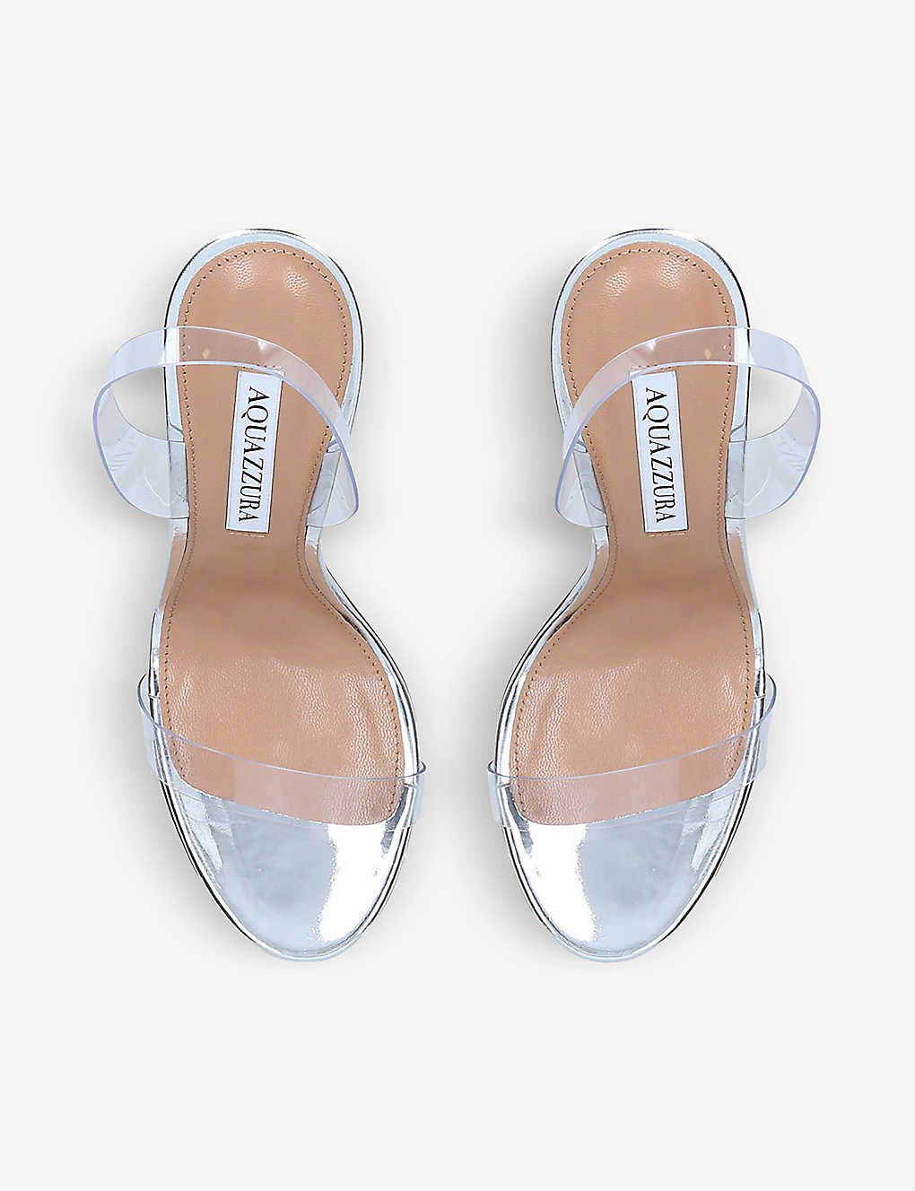 GIÀY AQUAZZURA So Nude metallic PVC and leather heeled sandals