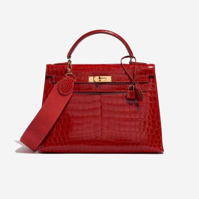TÚI Hermès Kelly 32 Niloticus Crocodile Braise da cá sấu sông Nile Gold Buckle khóa vàng