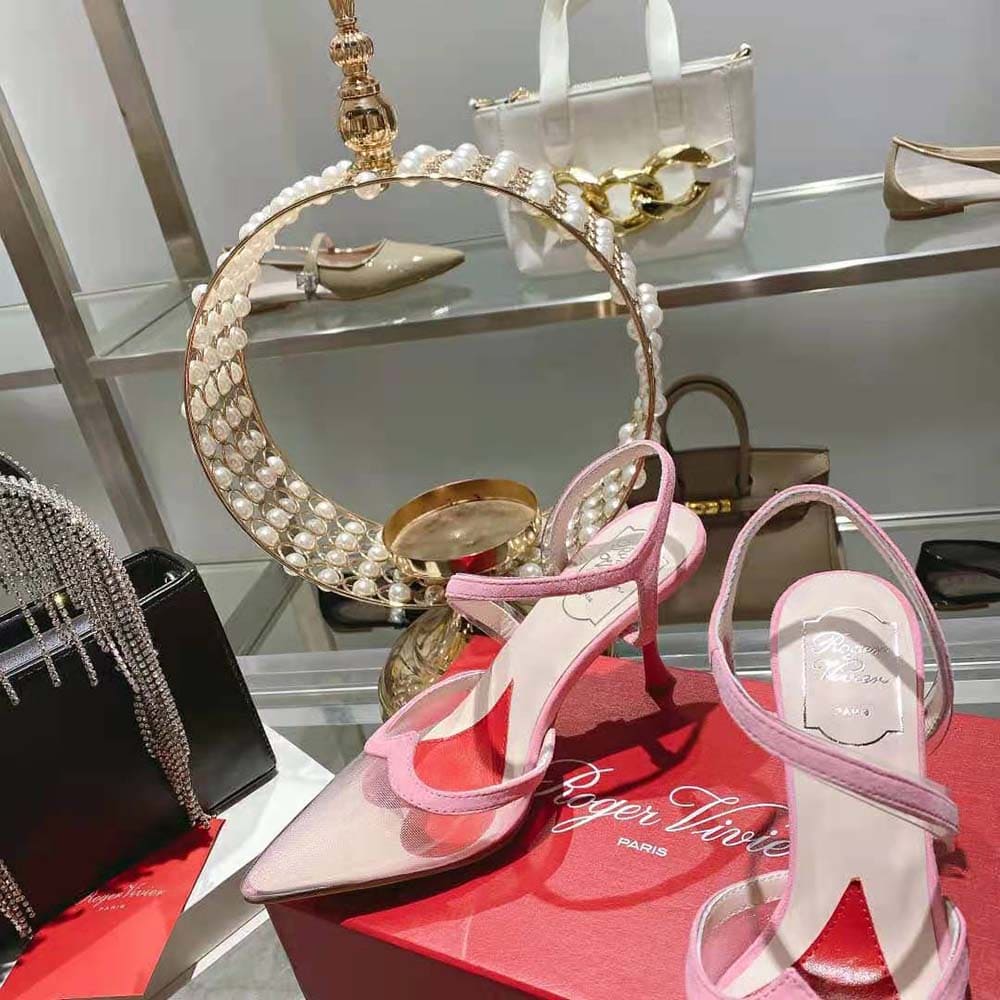GIÀY Roger Vivier Women I Love Vivier Slingback Pumps in PVC-Pink