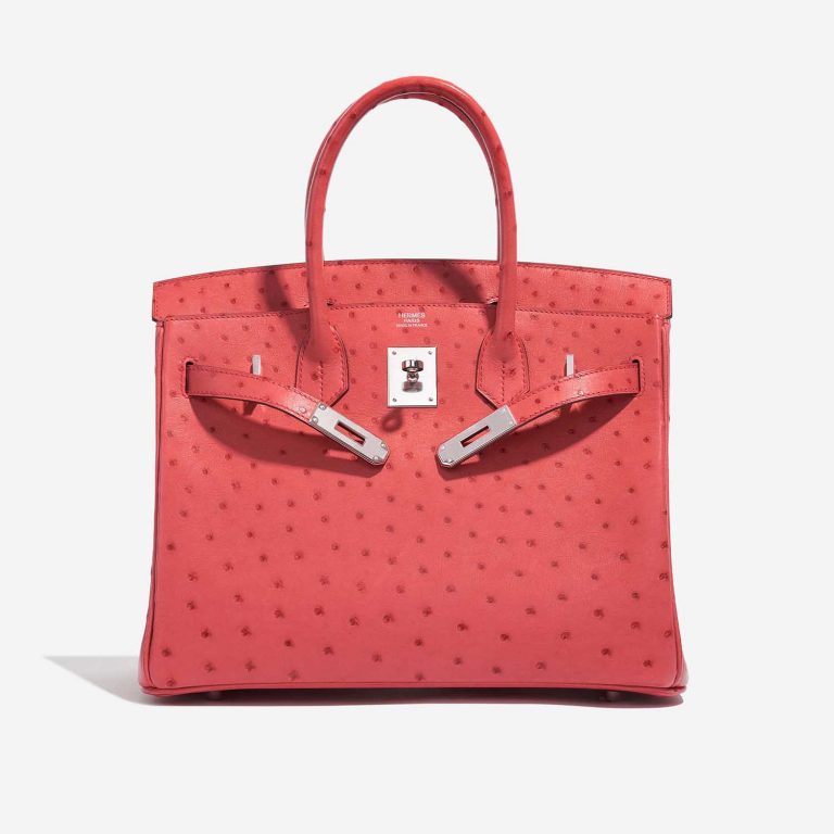 TÚI Hermès Birkin 30 Ostrich Bougainvillier Silver Buckle khóa trắng