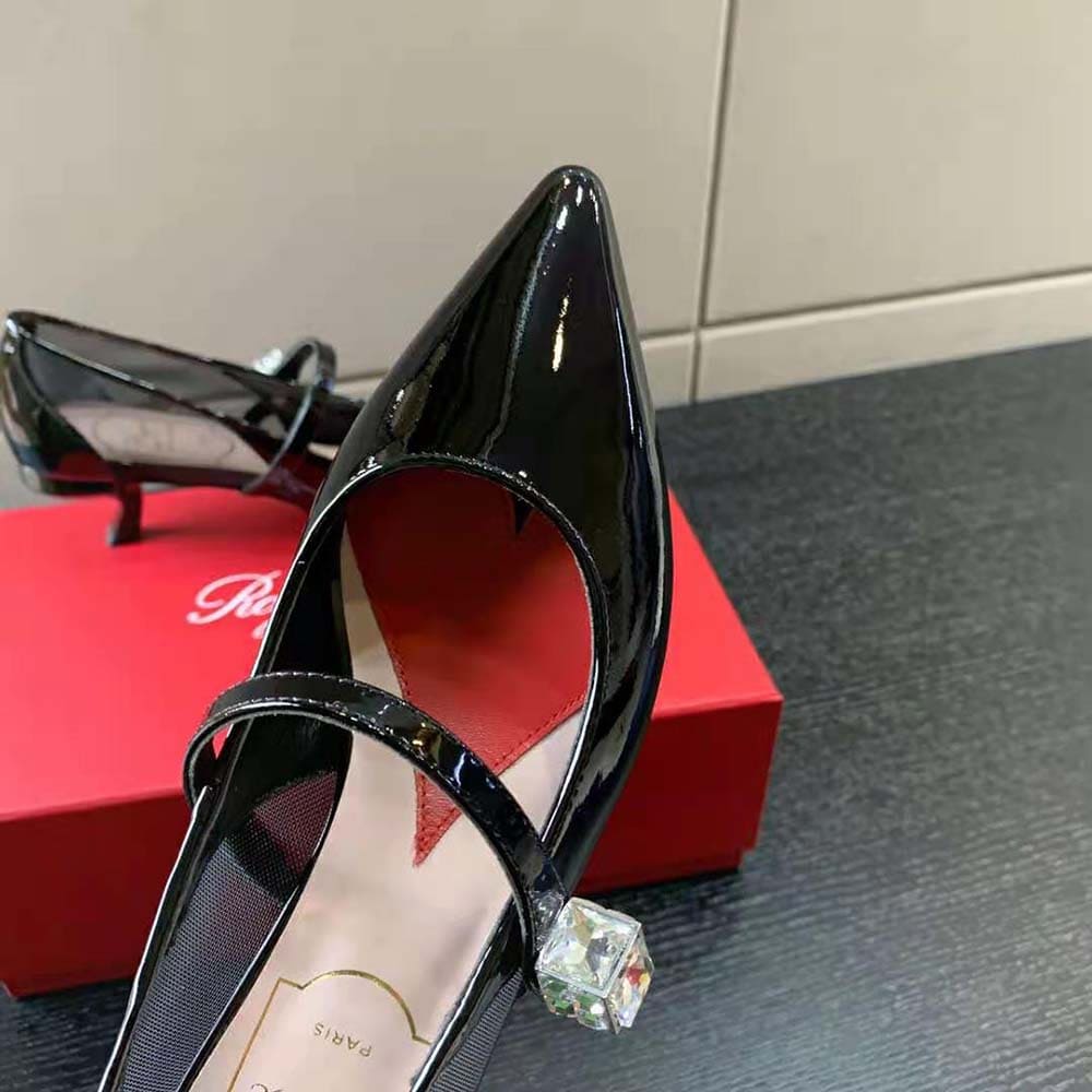 GIÀY Roger Vivier Women Virgule Babies Pumps in Patent Leather-Black