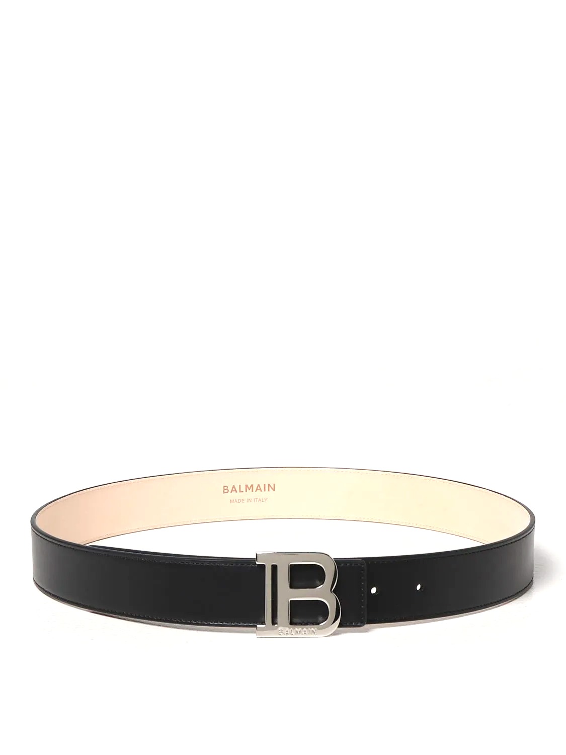 DÂY LƯNG BALMAIN B LOGO Black leather