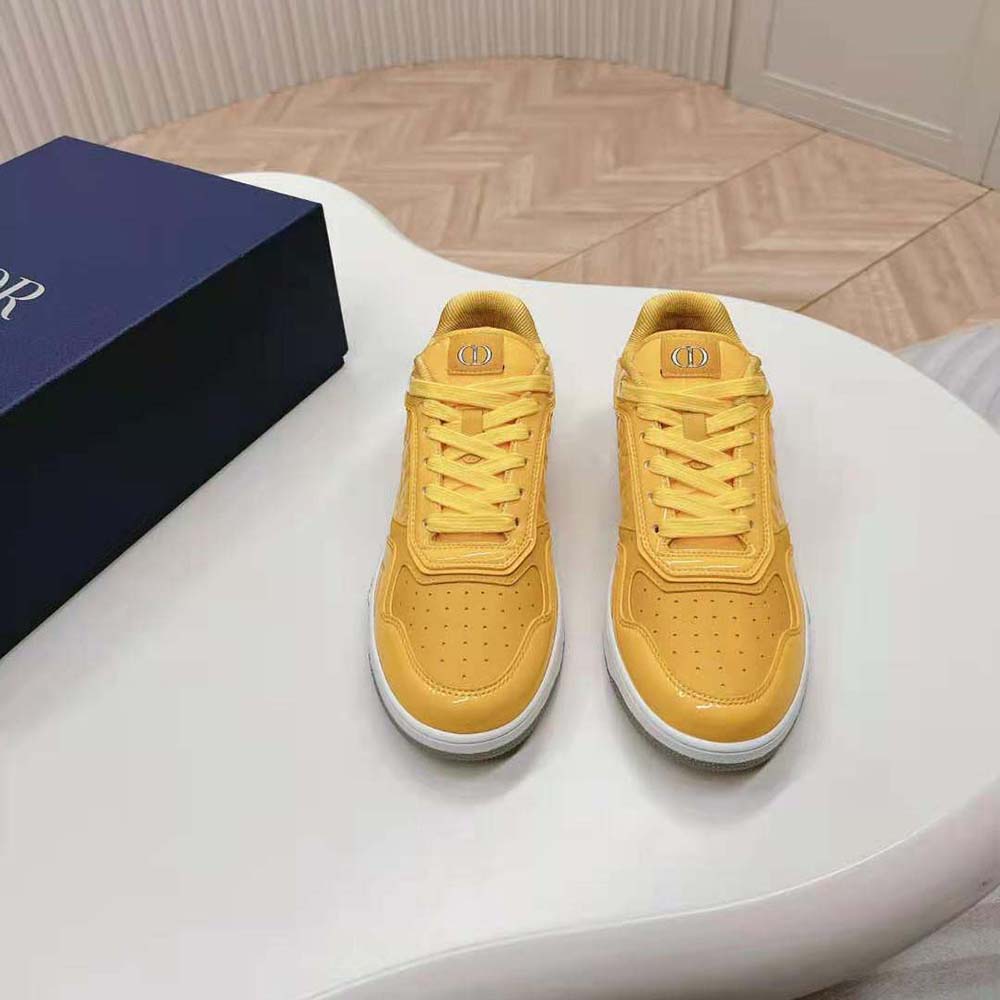 GIÀY DIOR B27 Low-top Sneaker Yellow Patent Calfskin and Dior Oblique Gravity Leather