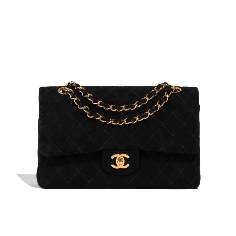 TÚI Chanel CF Medium Suede Black da lộn