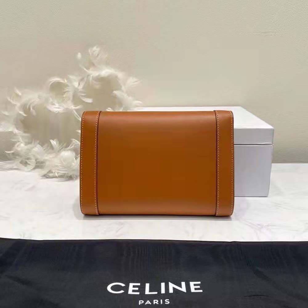 TÚI Celine Women Strap Bag Triomphe in Natural Calfskin-Brown