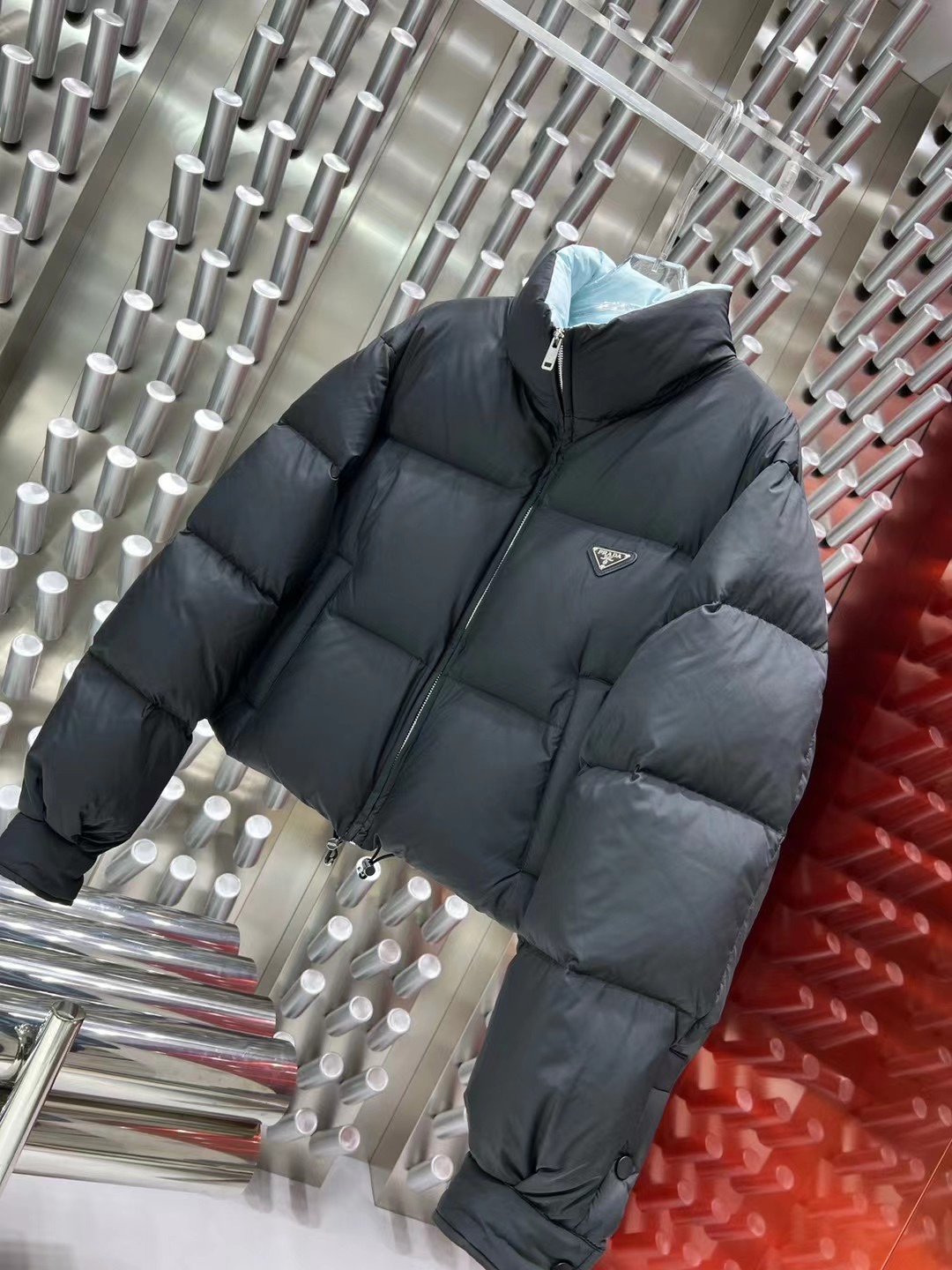 ÁO PRADA Triangle Down Jacket Coat