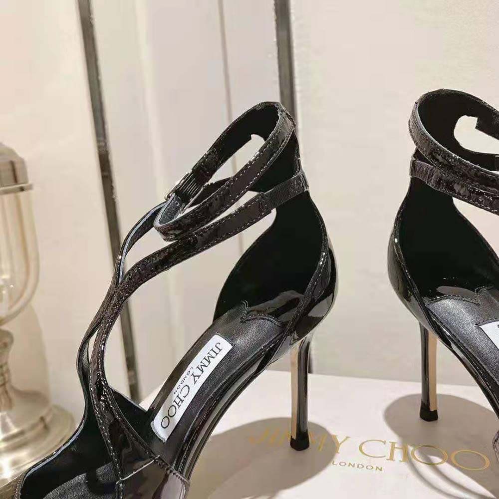 GIÀY Jimmy Choo Women Azia 110 Black Patent Leather Sandals