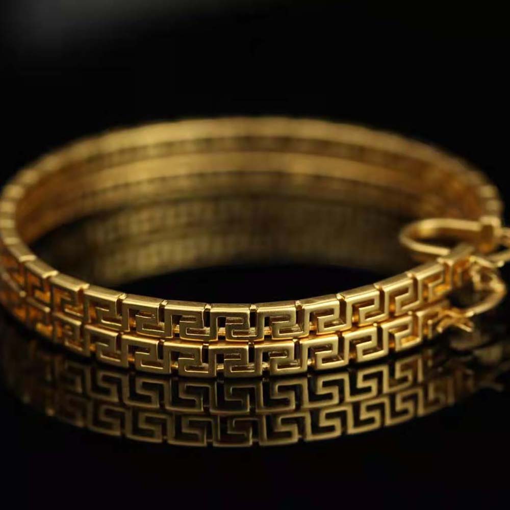 Bông tai Versace Women Greca Hoop Earrings-Gold