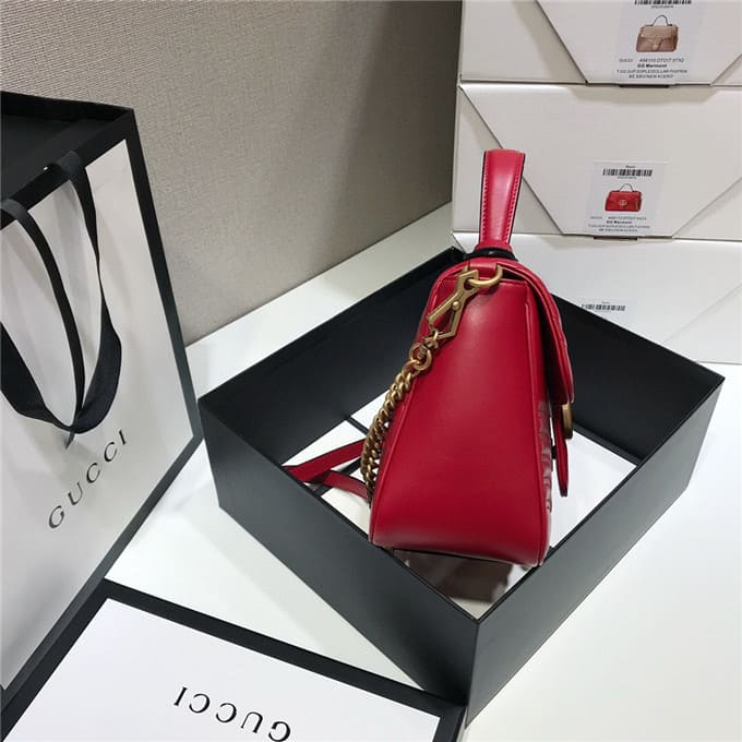 TÚI Gucci GG marmont small top handle bag red Top Quality