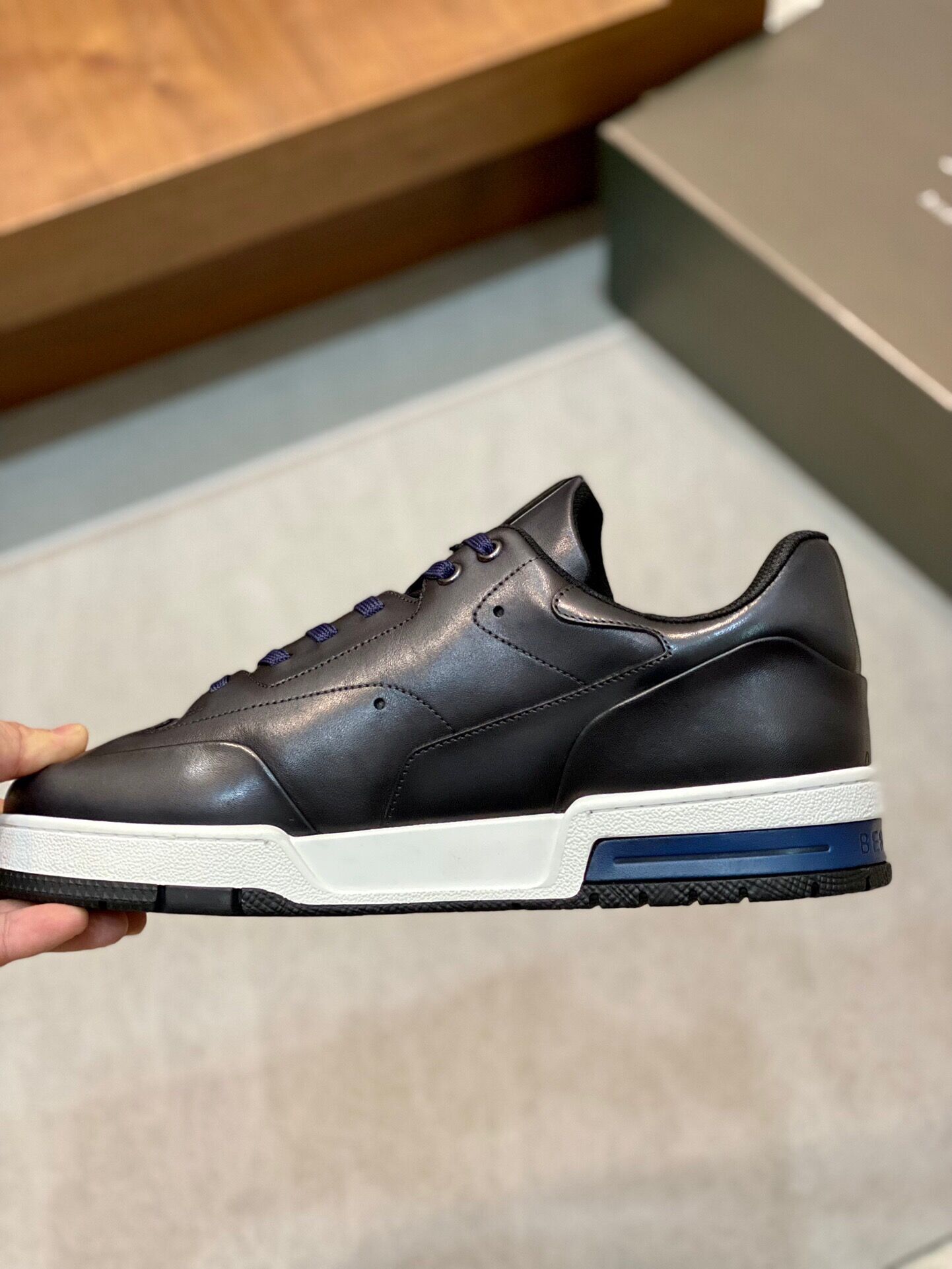 GIÀY BERLUTI BROWN LEATHER SNEAKER SHOES AAA