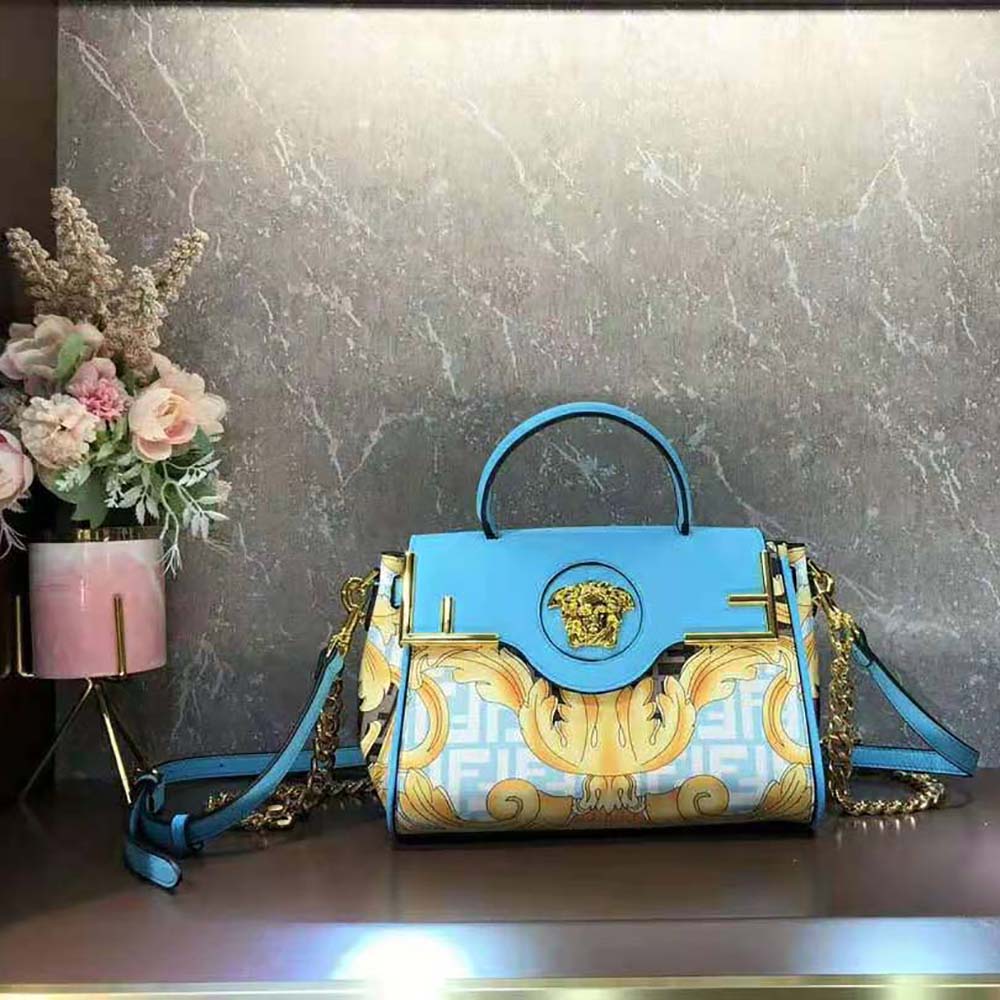 TÚI Fendi Women Fendace La Medusa Medium Handbag-Blue