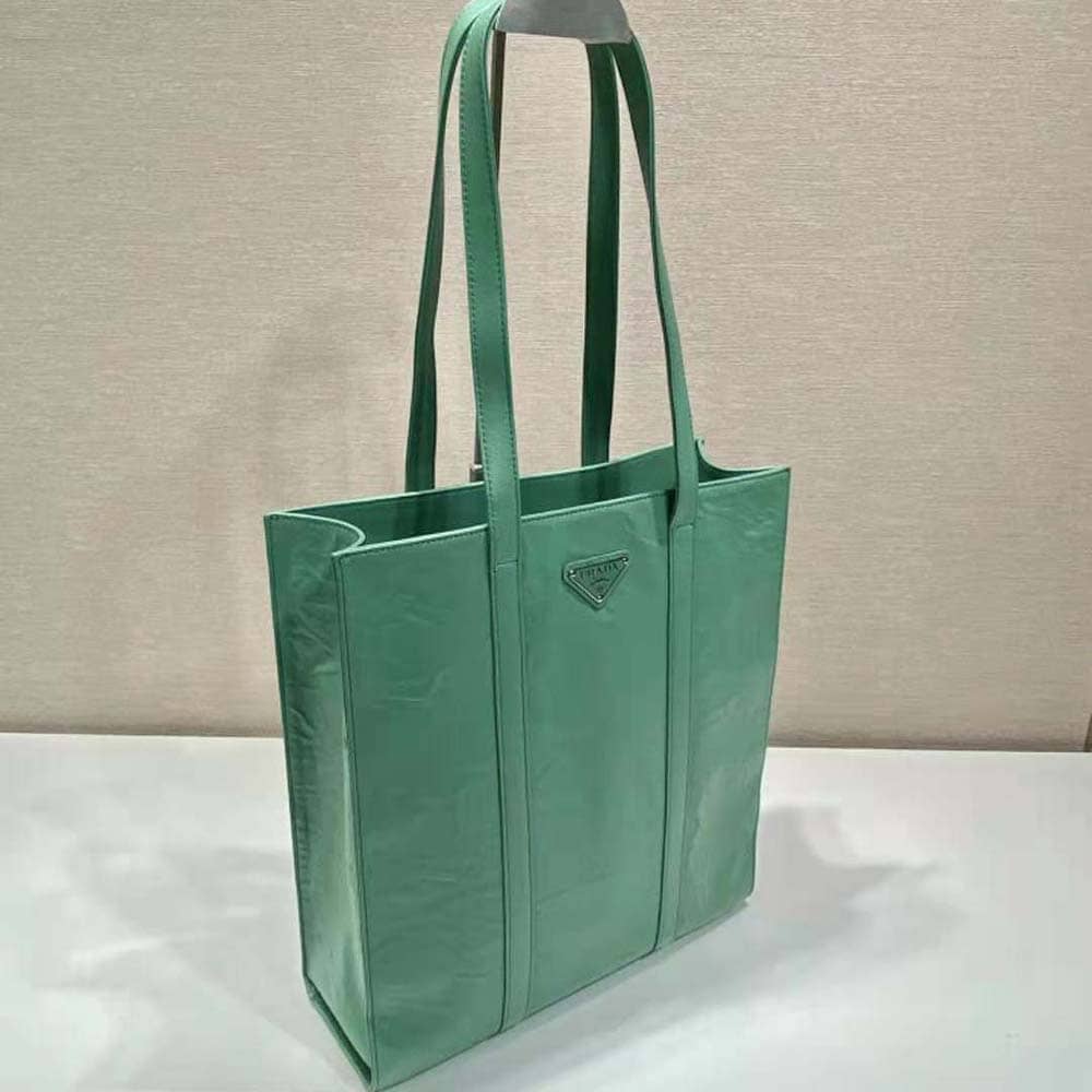 TÚI Prada Women Small Antique Nappa Leather Tote-Green