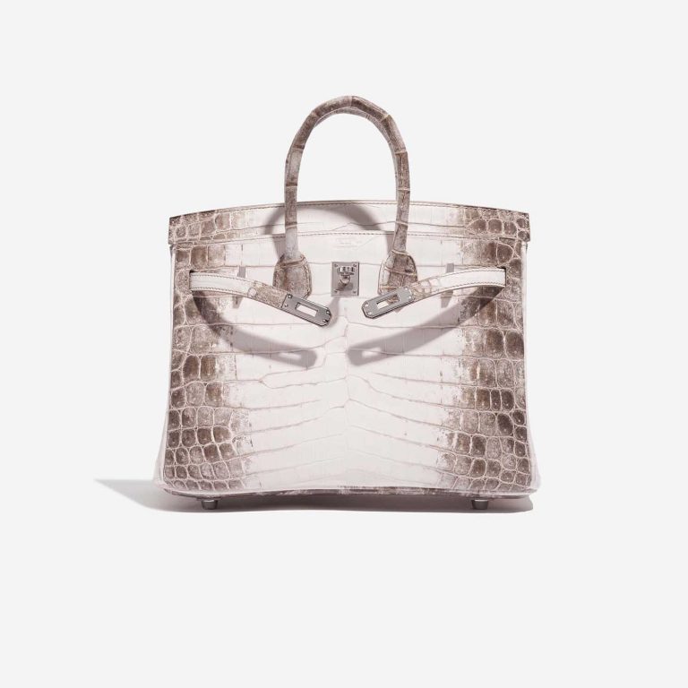 TÚI Hermès Birkin 25 Niloticus Crocodile Himalaya Blanc da cá sấu bạch tạng Himalayan Silver Buckle khóa trắng