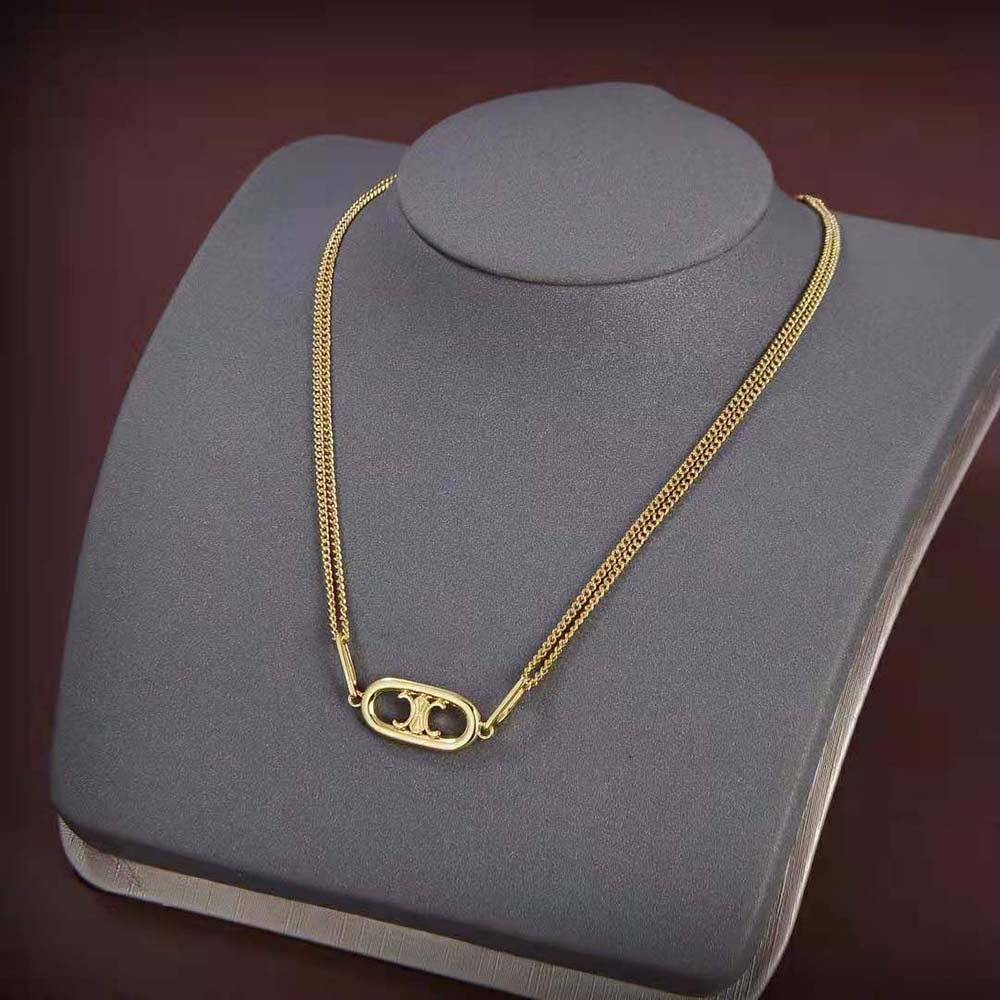Vòng cổ Celine Maillon Triomphe Necklace in Gold Brass