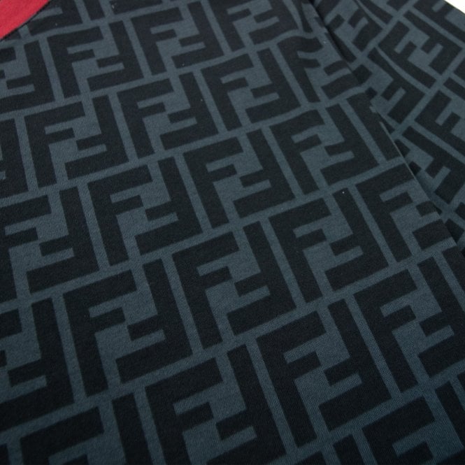ÁO FENDI FF Logo Print Black Red Polo-Shirt