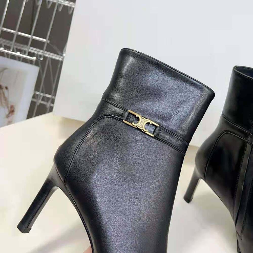 GIÀY Celine Women Verneuil Ankle Boot with Triomphe in Calfskin