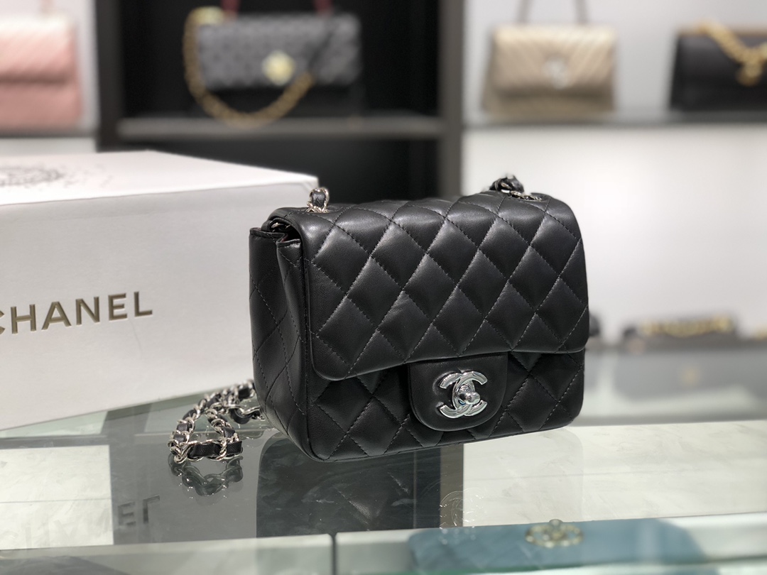 TÚI CHANEL CF LAMBSKIN BLACK DA HAAS 17 SILVER