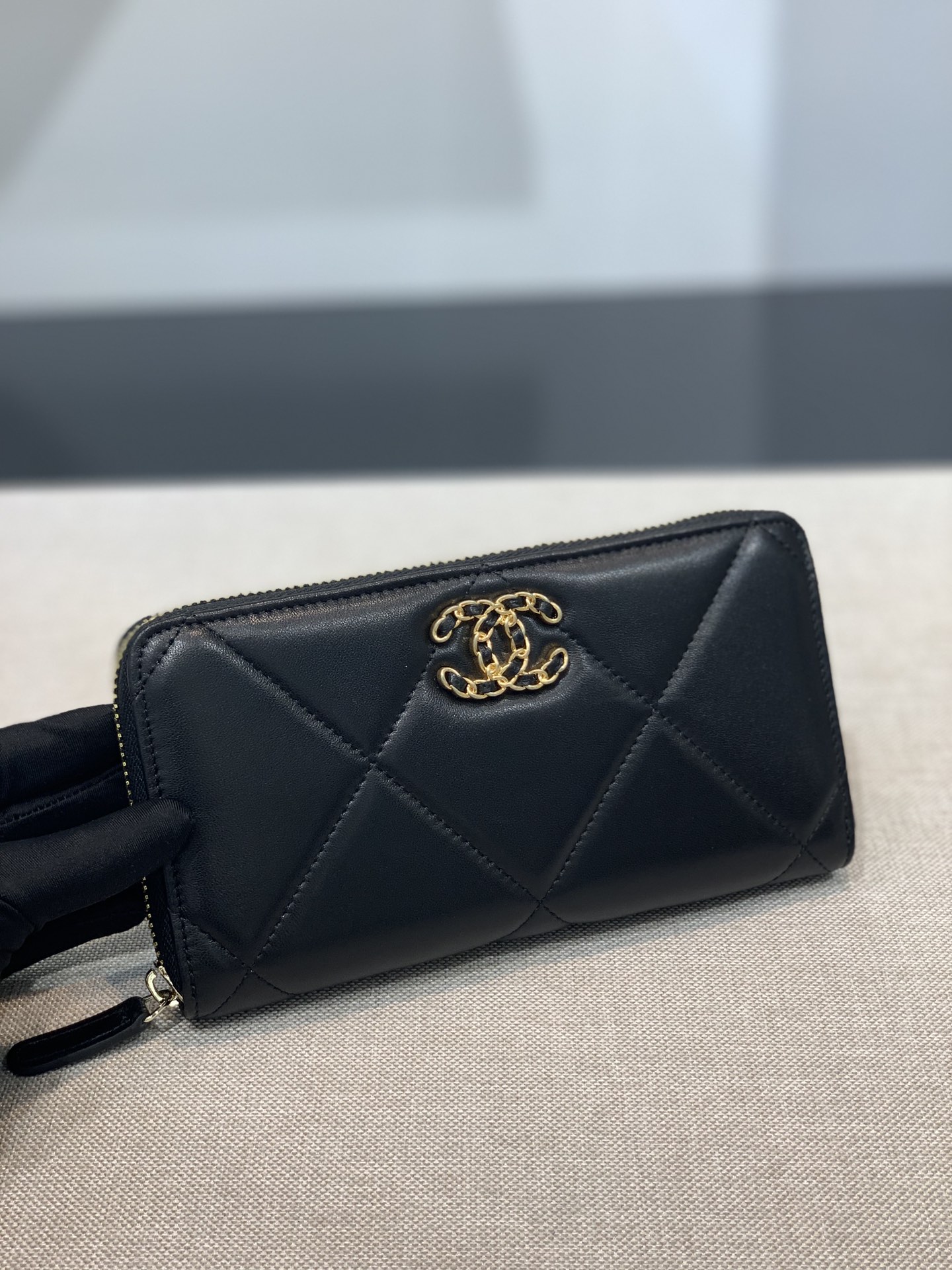 TÚI CHANEL 19 MINI LAMBSKIN BLACK ĐEN DA HAAS