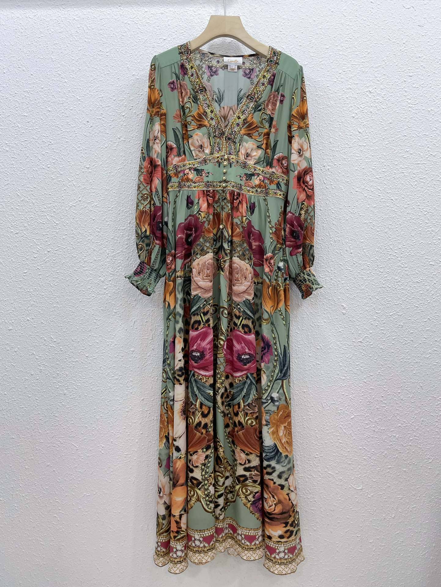 VÁY CAMILLA Flower and Leopard Print Vintage Dress High Classy