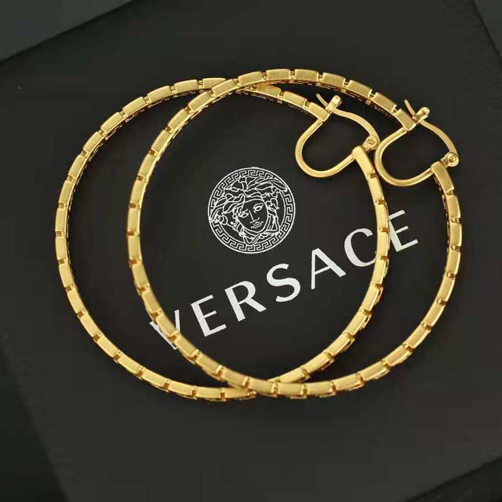 BÔNG TAI Versace Women Greca Hoop Earrings-Gold