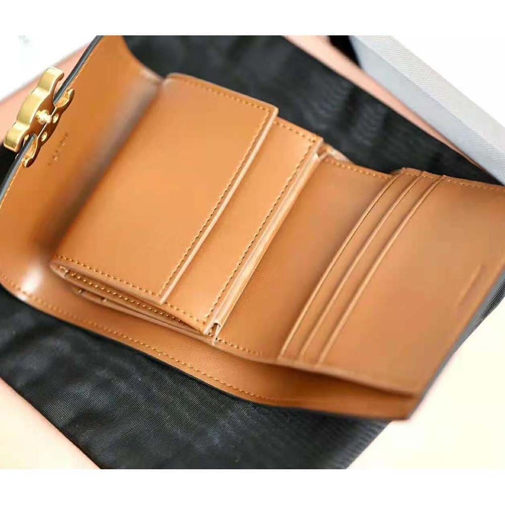 Ví Celine Women Small Triomphe Wallet in Triomphe Canvas-Tan