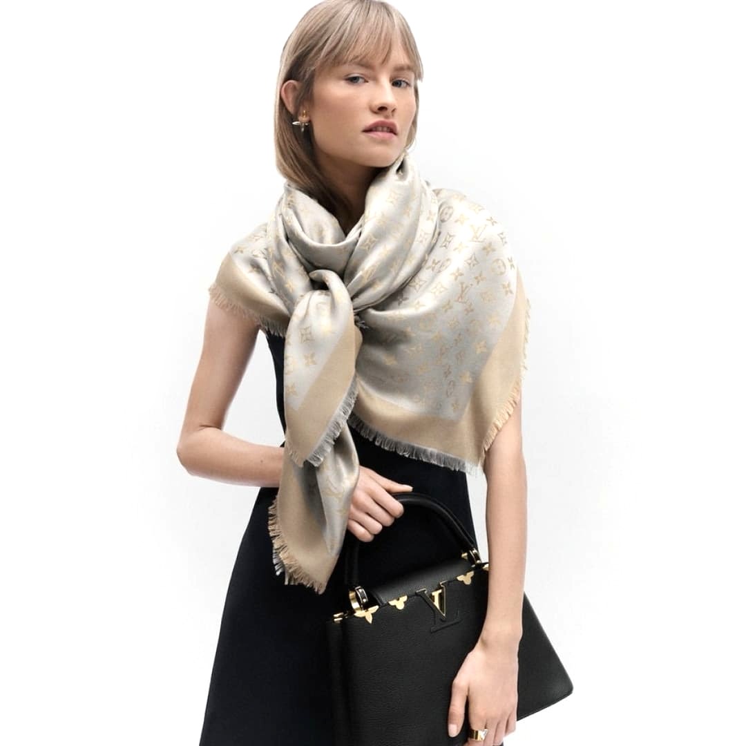 KHĂN CHOÀNG LỚN LOUIS VUITTON TOP QUALITY AAA SILK