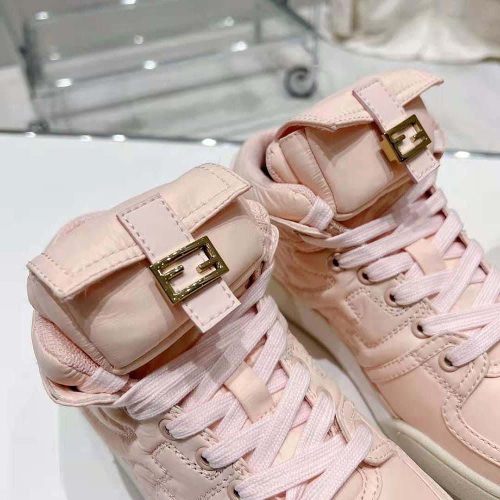 GIÀY Fendi Unisex Match Pink Nylon High-Tops