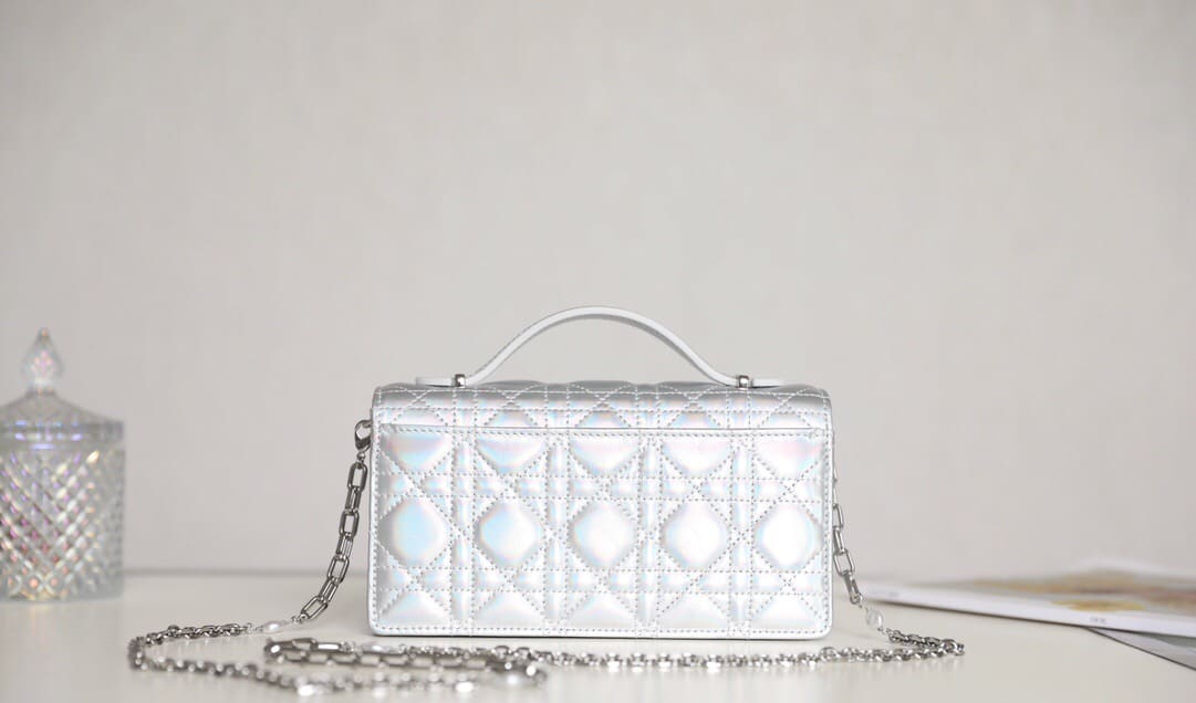 TÚI CHRISTIAN DIOR Lady Dior Top Handle Clutch Scarlet Pearl Cannage Lambskin ánh trai
