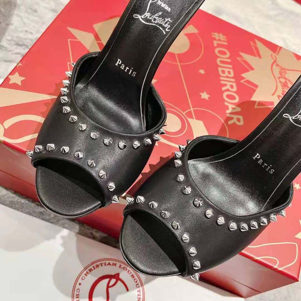 GUỐC Christian Louboutin Women Me Dolly Spike 85 mm Sandals Nappa leather and Spikes-Black