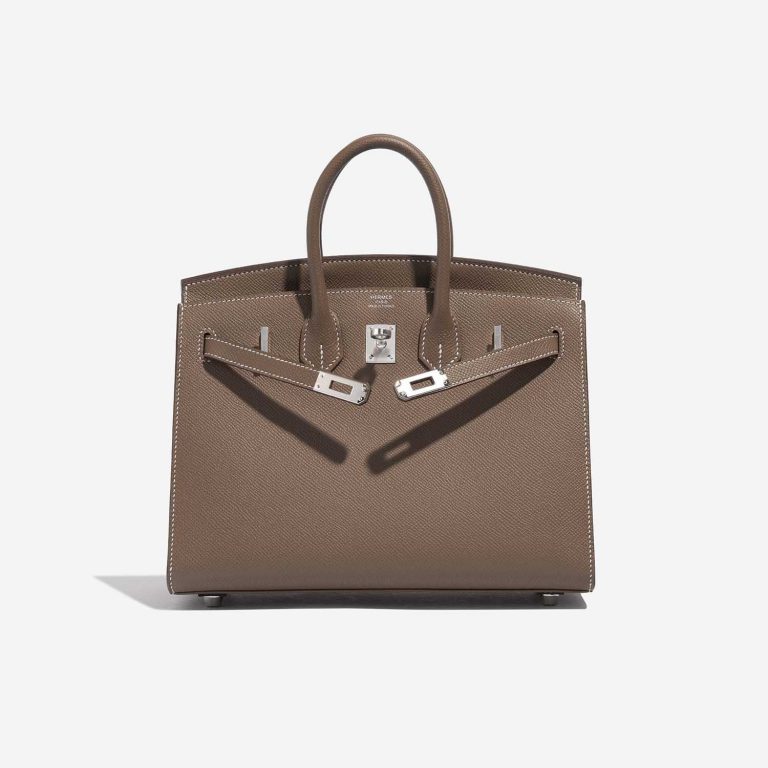 TÚI Hermès Birkin 25 Epsom Etoupe Gold Buckle khóa trắng