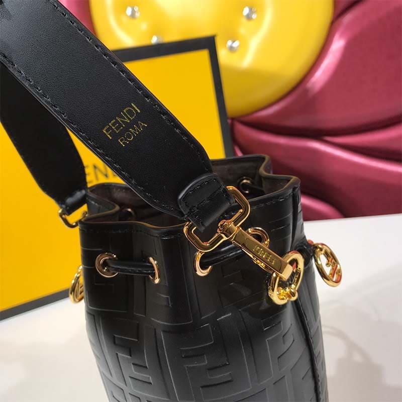 TÚI Fendi Women Mon Tresor Black Leather Mini-Bag