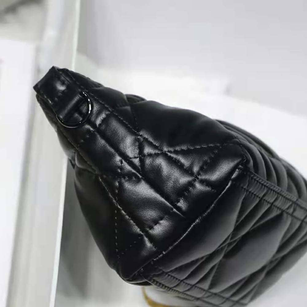 TÚI Dior Women Small Diortravel Nomad Pouch Black Macrocannage Calfskin