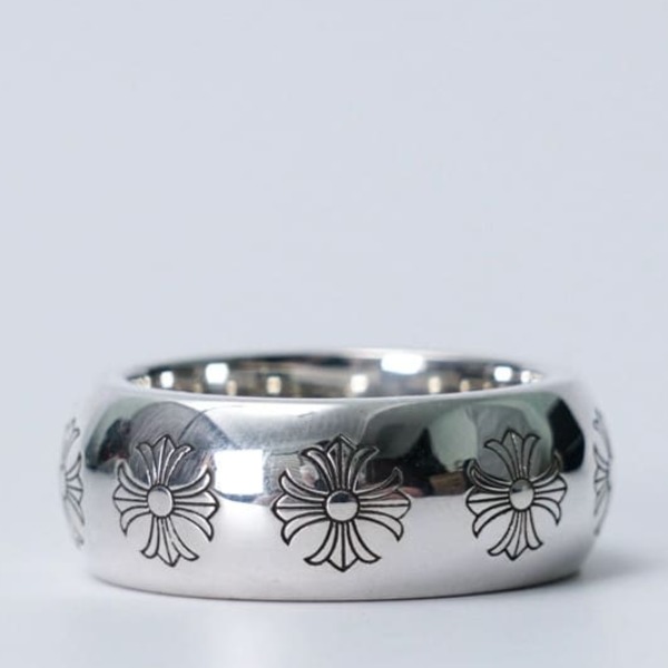 NHẪN CHROME HEARTS HOA VĂN KHẮC CHỮ THẬP Bạc S925