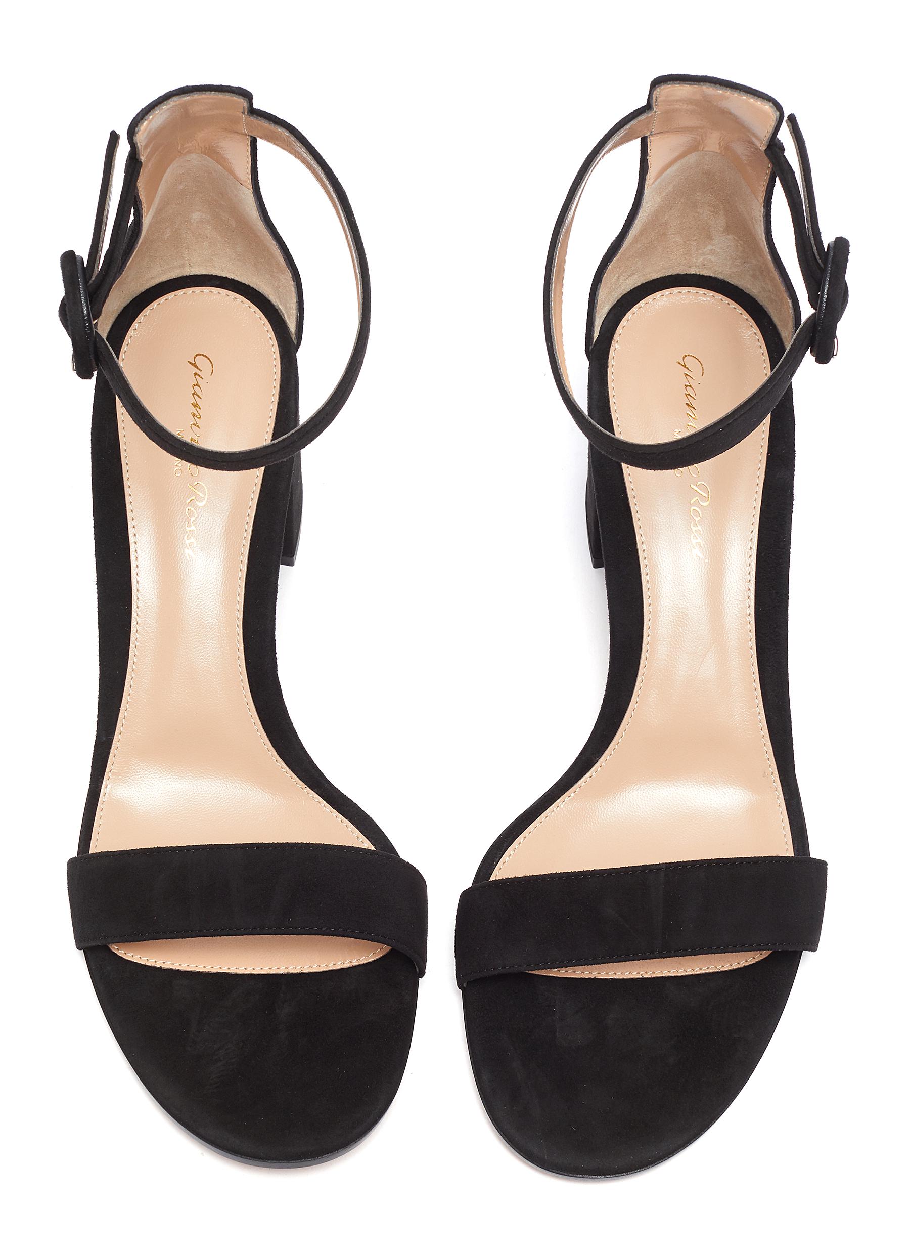 GIÀY GIANVITO ROSSI VERSILIA 60' BLOCK HEEL SUEDE SANDALS