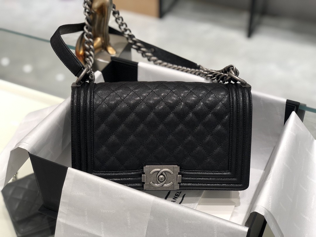 TÚI CHANEL LEBOY CAVIAR BLACK DA HAAS 25