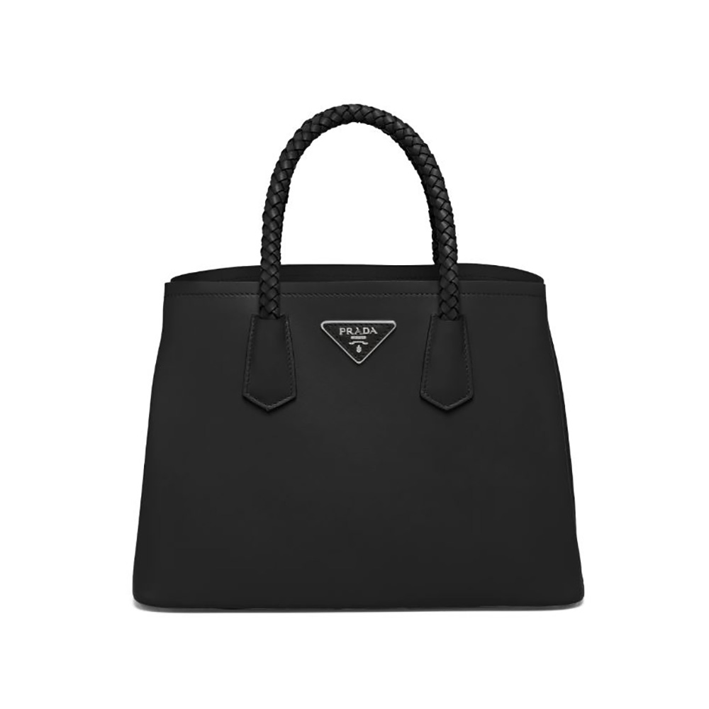 TÚI Prada Double Medium Leather Handbag-Black