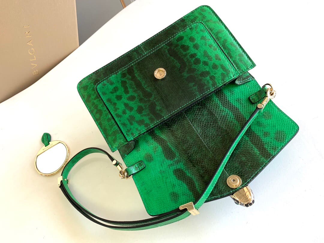 TÚI BVLGARI SERPENTI PYTHON SKIN DA TRĂN