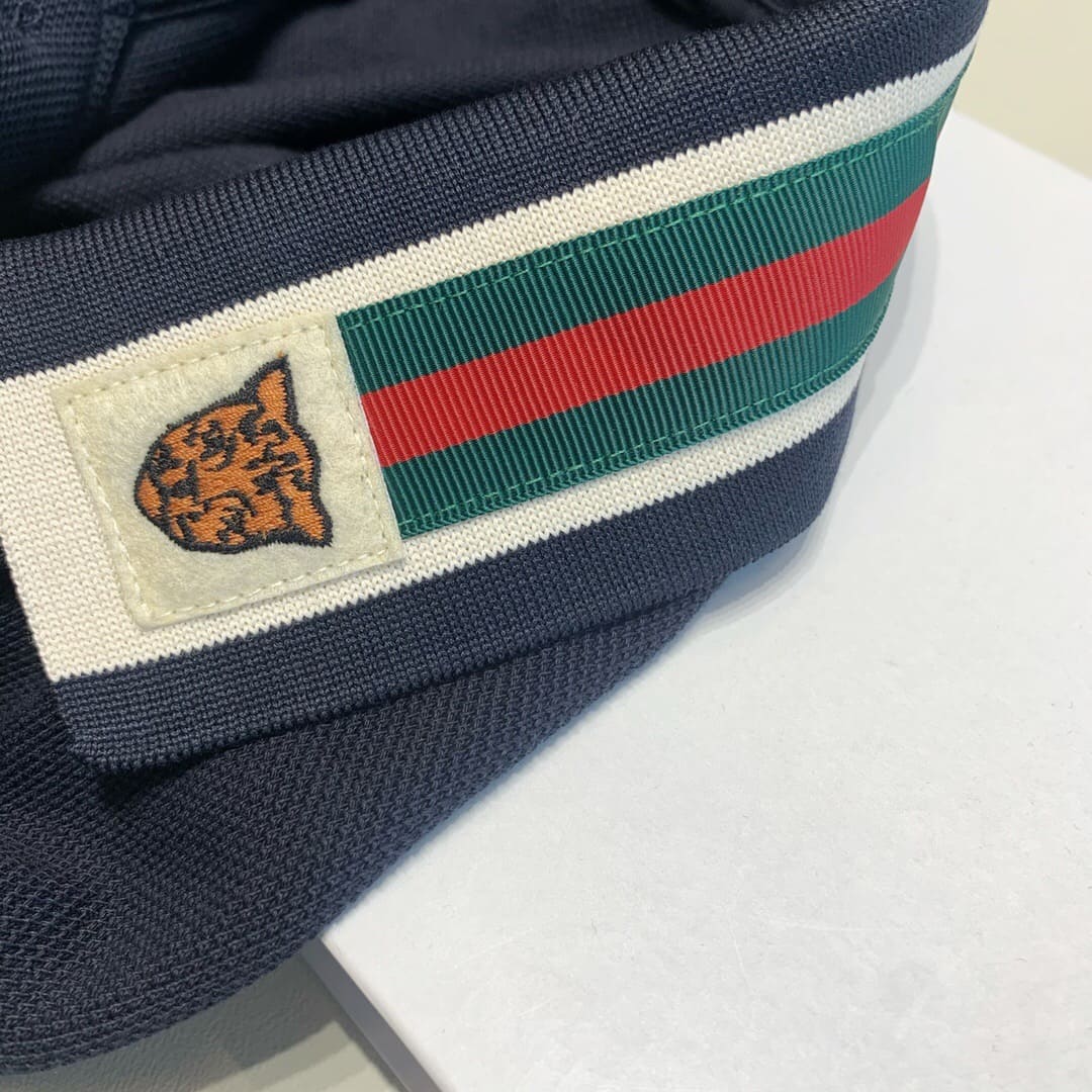 ÁO GUCCI TIGER COLLAR POLO SHIRT BLACK