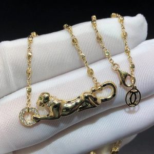 Vòng cổ Cartier Panthere de Cartier Diamond Tsavorite vàng hồng 18K