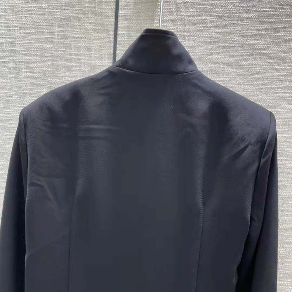 VÁY Prada Women Satin Sablé Mini-dress with Enameled Metal Triangle Logo
