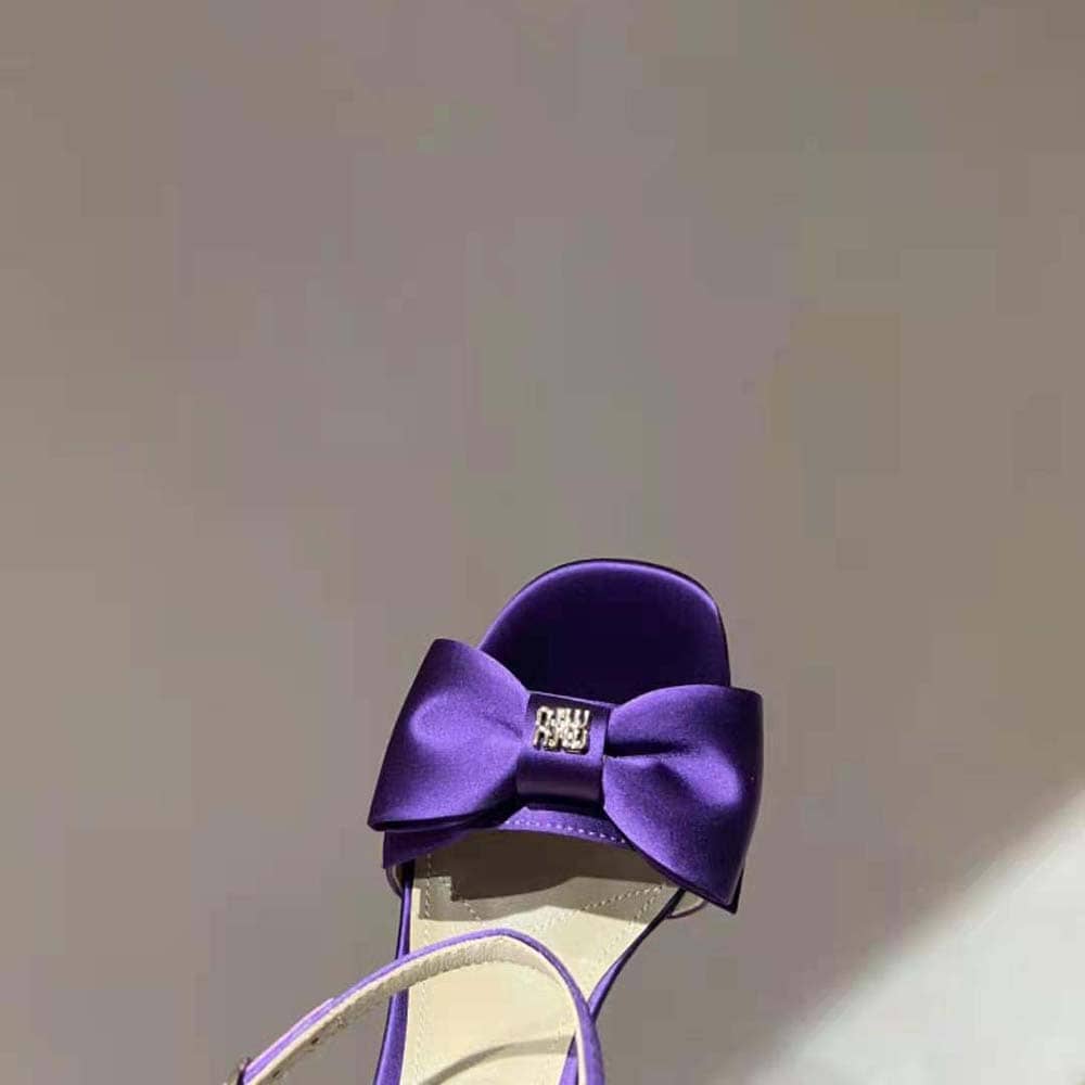 GIÀY Miu Miu Women Satin Platform Sandals 135 mm Heel Height-Purple