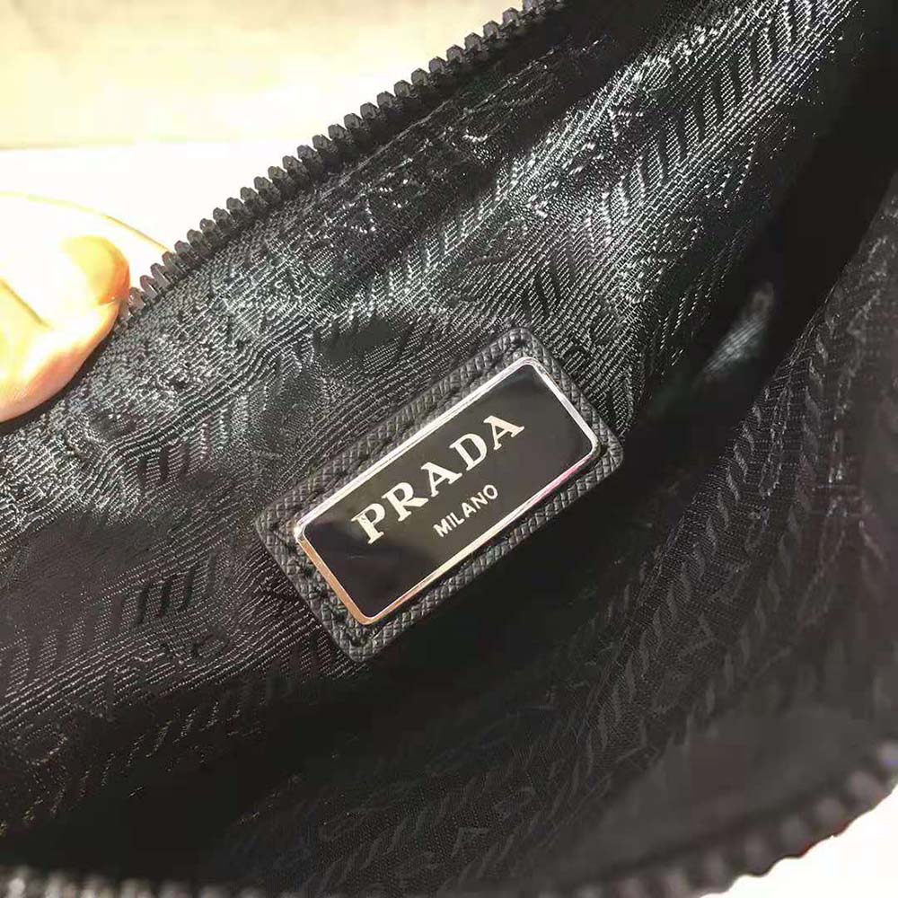 TÚI PRADA Men Nylon and Saffiano Leather Bag with Strap-Black