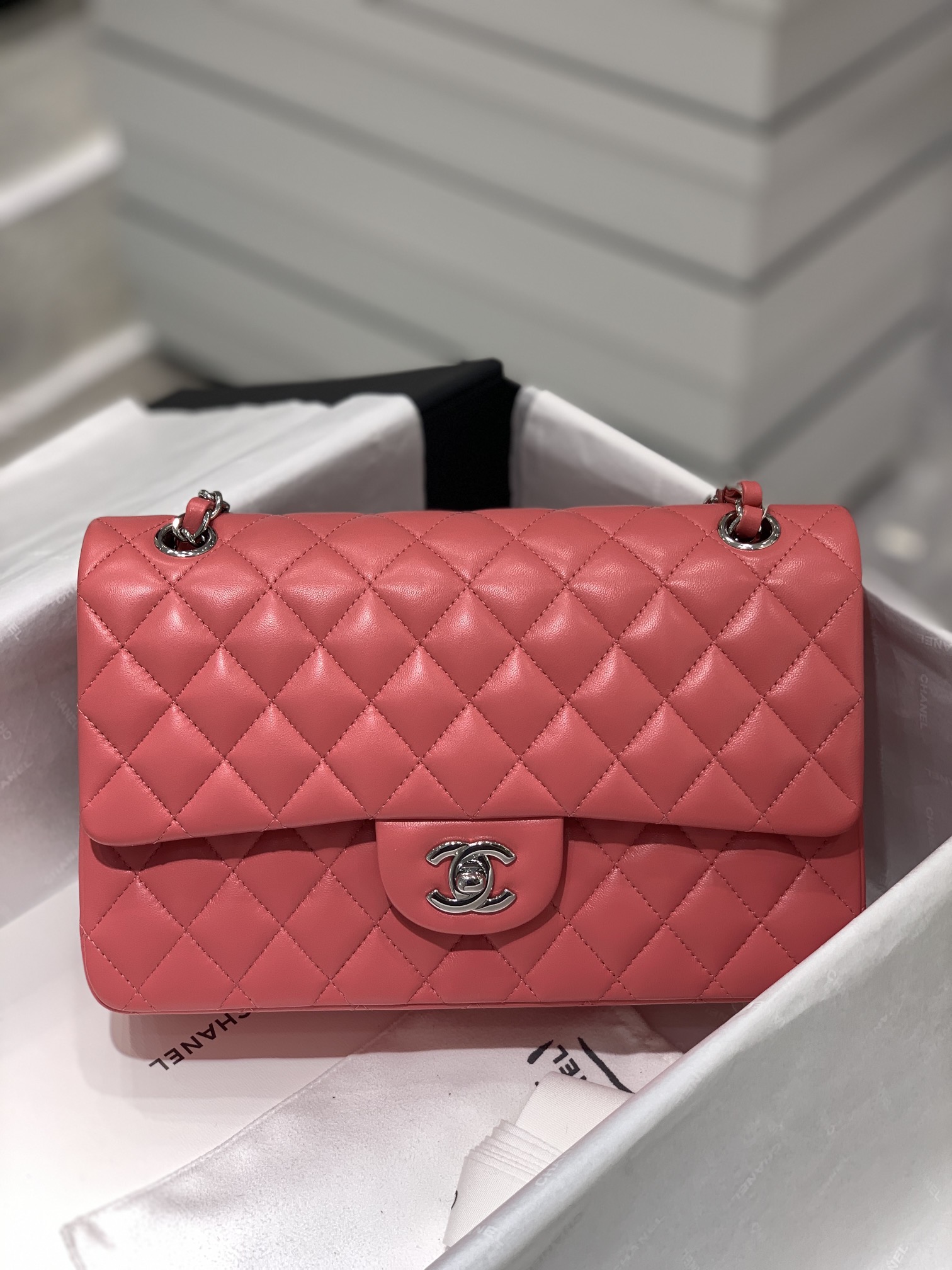 TÚI CHANEL CF 25 LAMBSKIN BODIN JOYEUX PINK DA HAAS