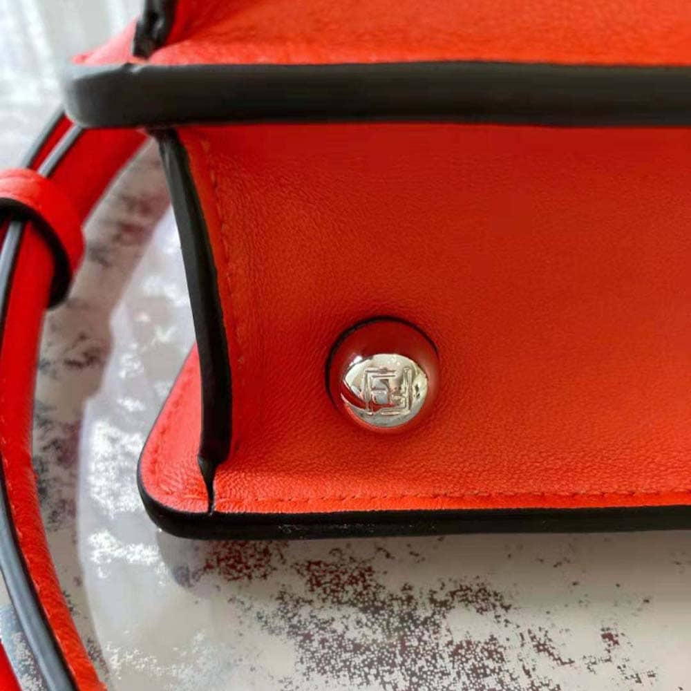 TÚI Fendi Women Peekaboo ISeeU Petite Orange Padded Nappa Leather Bag