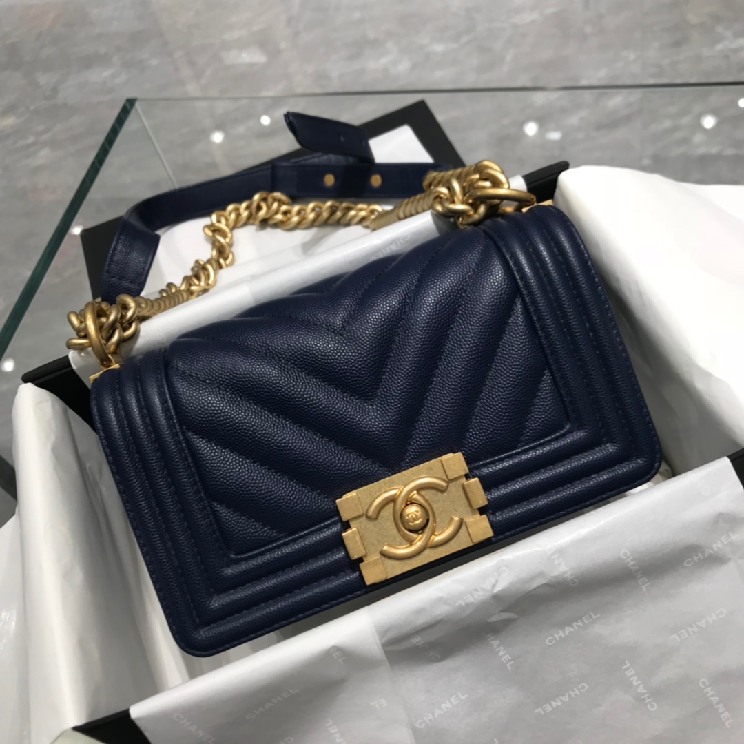 TÚI CHANEL LEBOY CHEVRON CAVIAR NAVY DA HASS 20