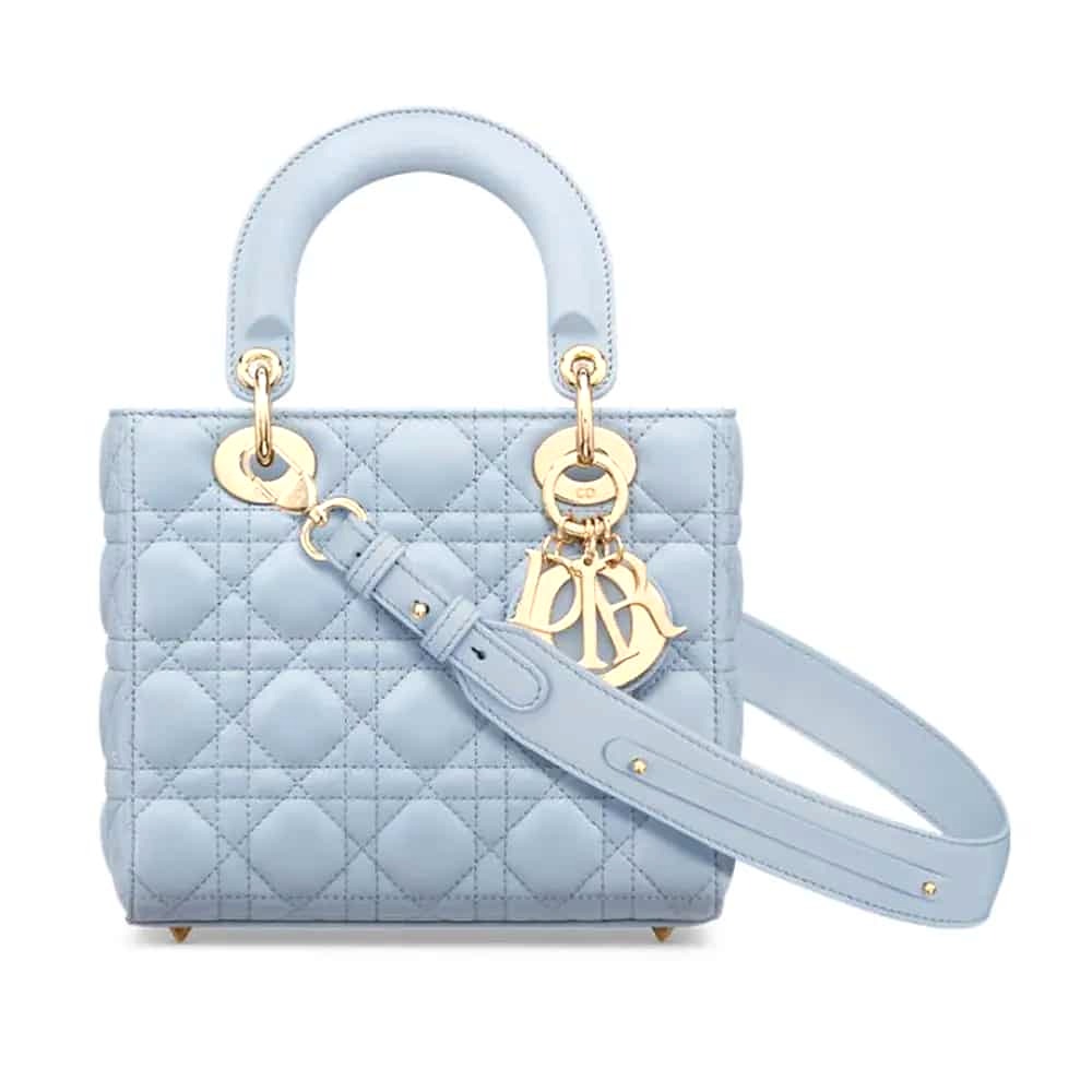 TÚI Dior Small Lady Dior My ABCDior Túi xách Pale Blue Cannage Lambskin