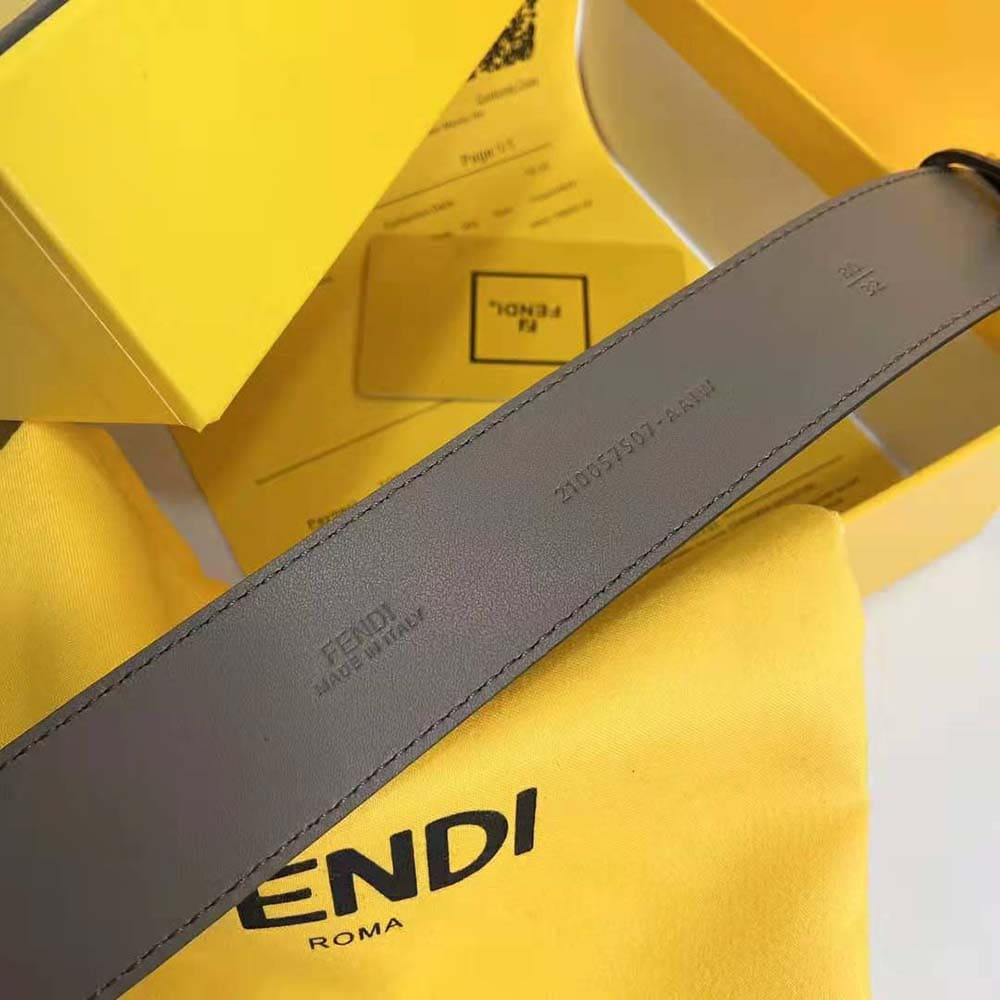 DÂY LƯNG Fendi Women Belt with Loop and FF Stud Buckle-Silver