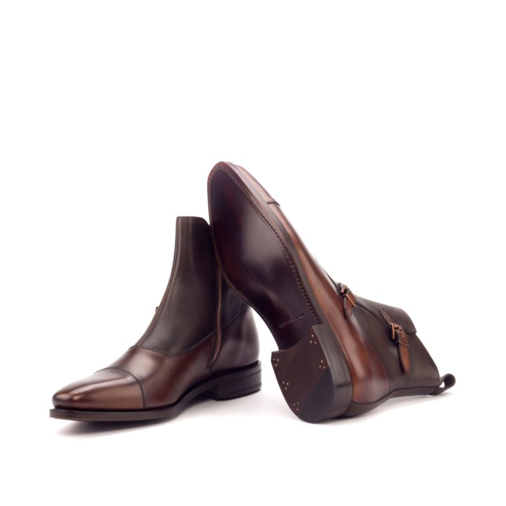 HENDERSON SHOES PERSONALIZATION BALDINI Double Monk Boots Two-Tone Leather Design HANDCRAFTED SHOES