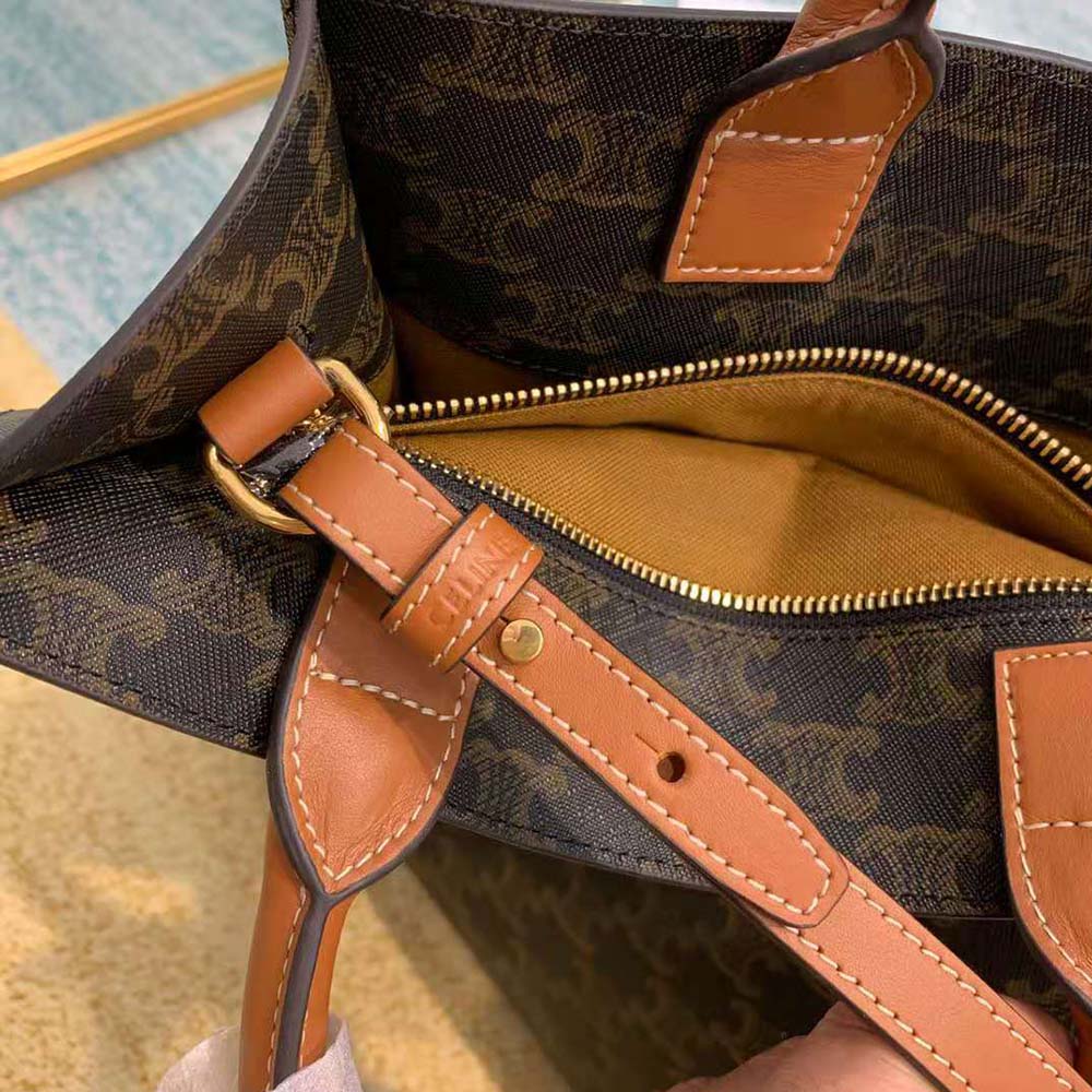 TÚI Celine Women Small Cabas Vertical in Triomphe Canvas